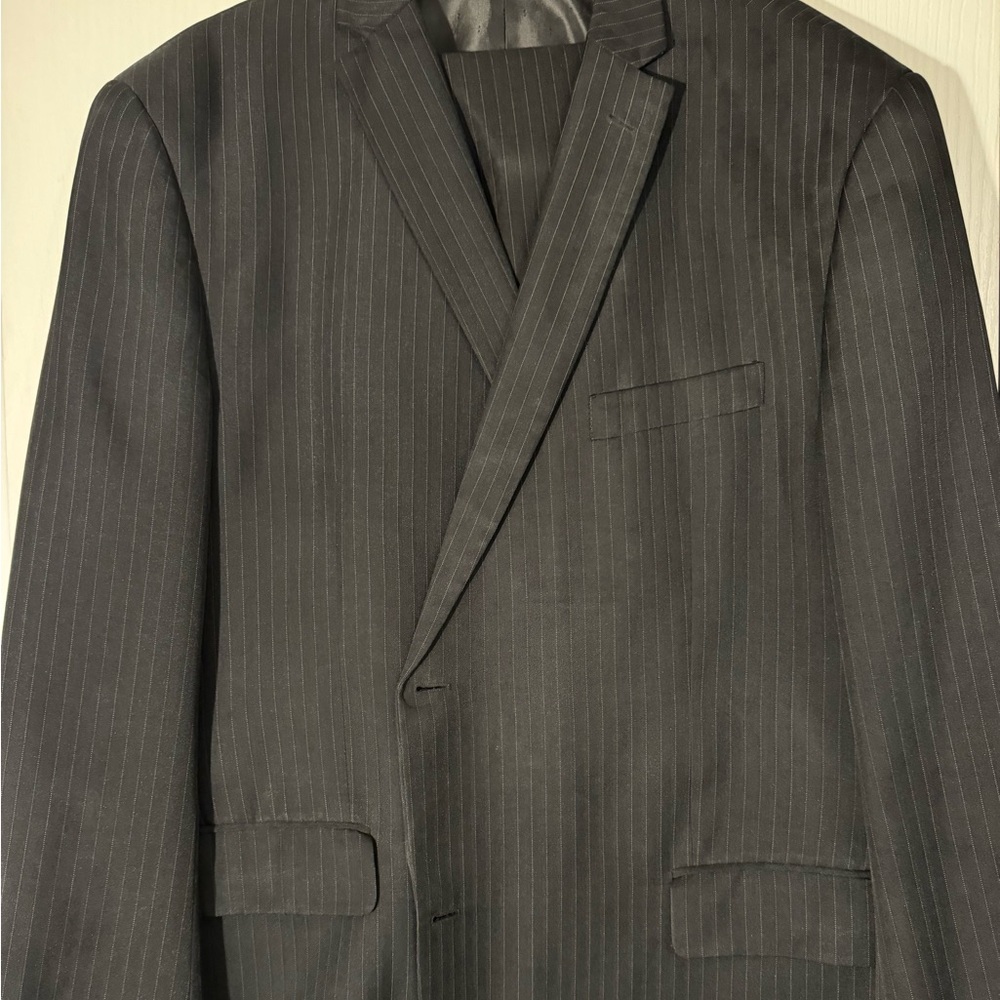 Black pinstripe suit, 54 long